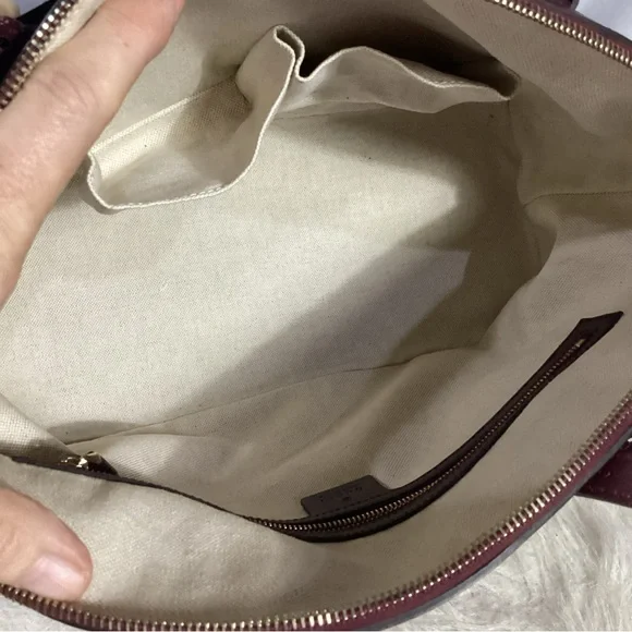 GUCCI Purple Calfskin Heartbeat Print Nice Dome ULTRA RARE Satchel Shoulder Bag - Picture 9 of 15